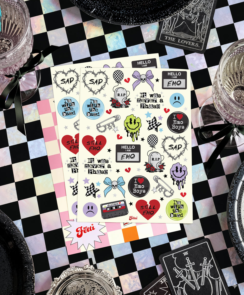 Emo Tattoos - 54 foil temporary tattoos