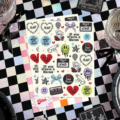 Emo Tattoos - 54 foil temporary tattoos