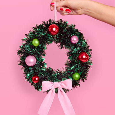 Pinkmas Wreath - iridescent mini wreath
