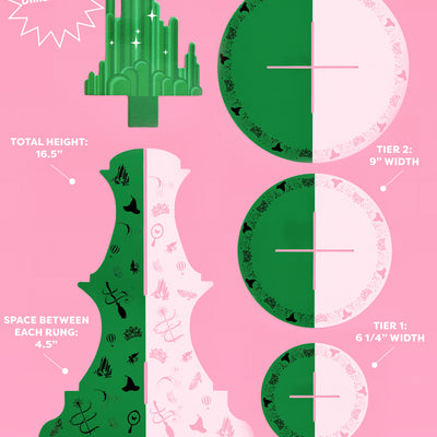 Emerald City Cupcake Tower - 3 tiered display