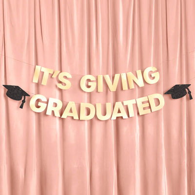 It's Giving Graduated Banner - gold foil banner