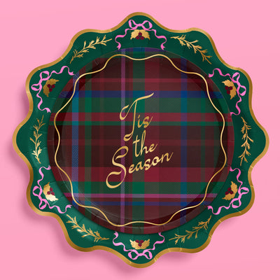 Tis the Season Plate Set - 32 paper plates, 2 sizes