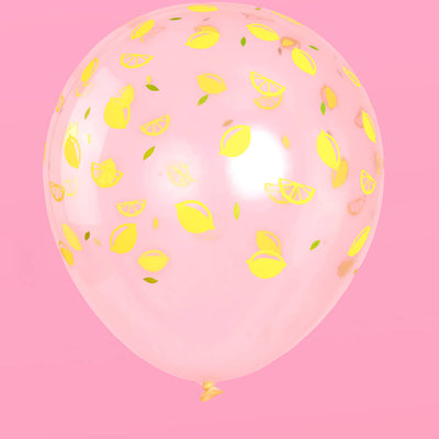 Lemon Printed Balloons - 24 latex balloons