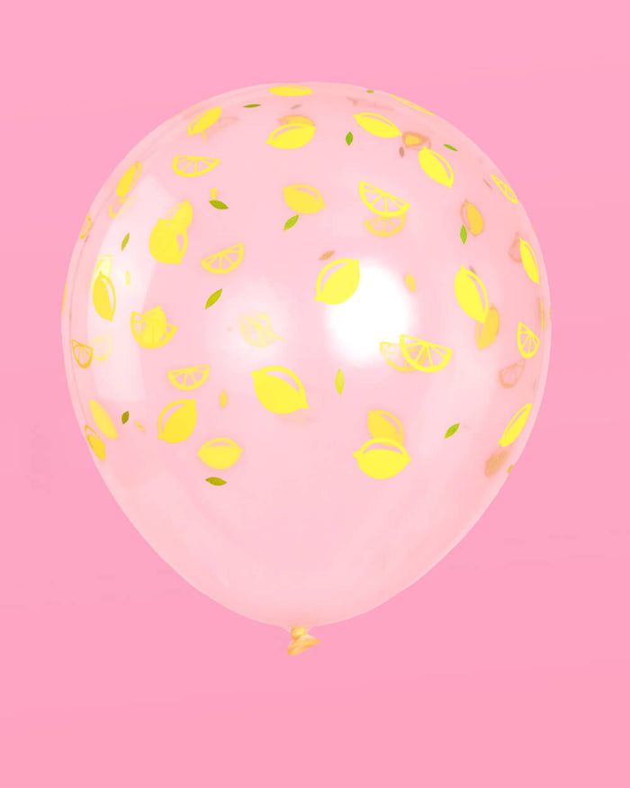 Lemon Printed Balloons - 24 latex balloons