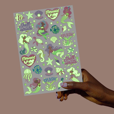 Mermaid Glo Tats - 48 glow in the dark tattoos