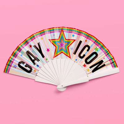 Pride Gay Icon Fan - iridescent folding fan