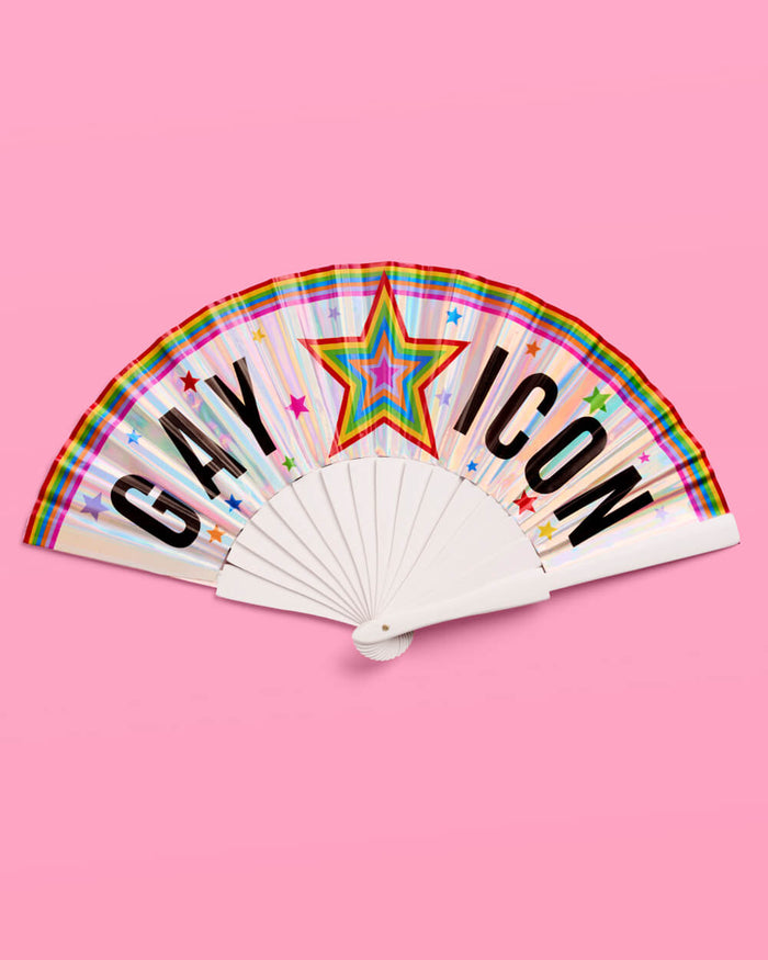 Pride Gay Icon Fan - iridescent folding fan