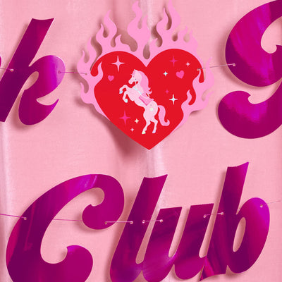 Pink Pony Club Banner - pink foil banner