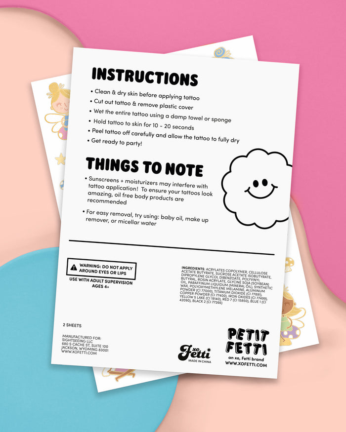 Woodland Fairy Tats - 84 foil temporary tattoos