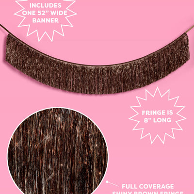 Espresso Fringe Banner - brown metallic fringe