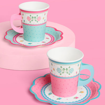 Tea Party Cups + Saucers - 32 pc drinkware set