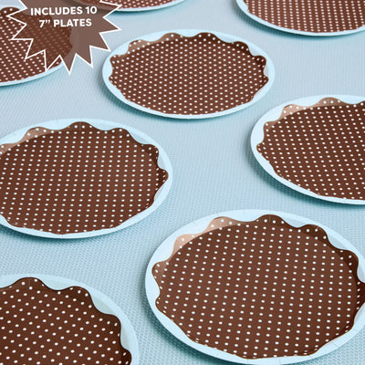 Cocoa Dot Plates - 7in polka dot plates