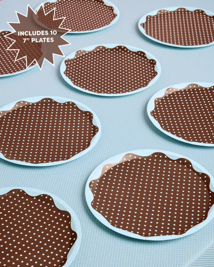 Cocoa Dot Plates - 7in polka dot plates