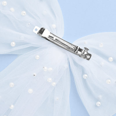 Pearl to Be Bow - white tulle bow w/ pearls