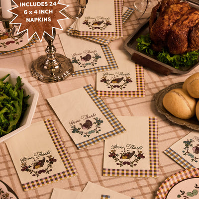 Give Thanks Napkins - fall themed napkins