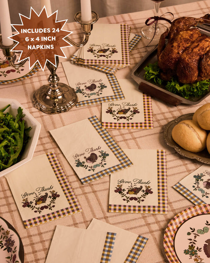 Give Thanks Napkins - fall themed napkins