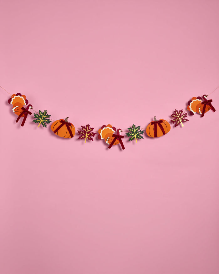 Give Thanks Harvest Banner - fall pumpkin garland