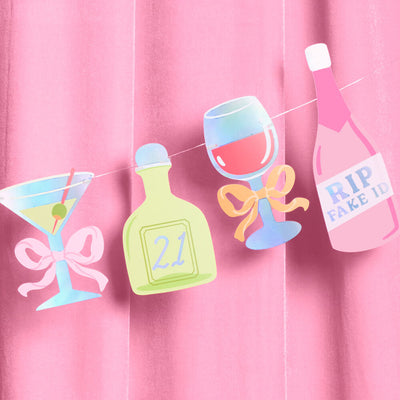 21st Birthday Banner - cocktail garland