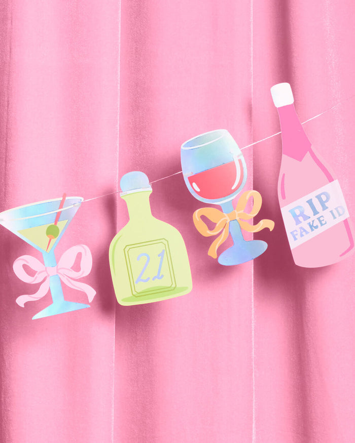 21st Birthday Banner - cocktail garland