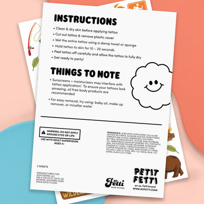 Happy Camper Tats - 44 foil temporary tattoos