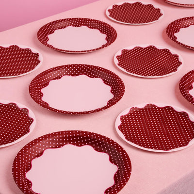 Wine Not Plate Set - 32 polka dot plates