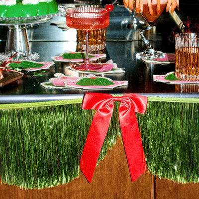 Holiday Bow Fringe Banner - festive garland