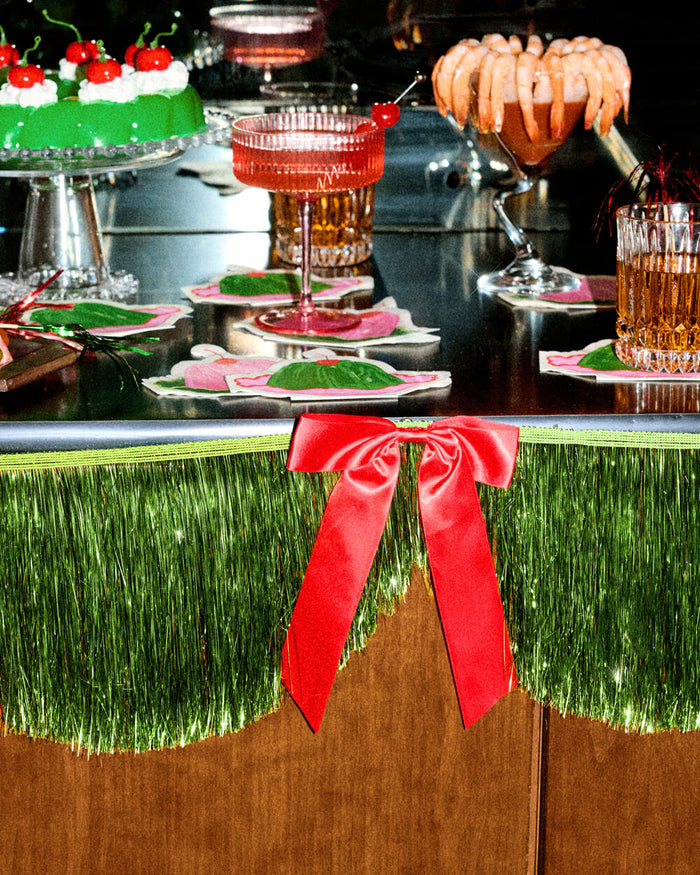 Holiday Bow Fringe Banner - festive garland