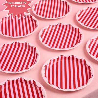 Candy Stripe Plates - 9in Paper Plates