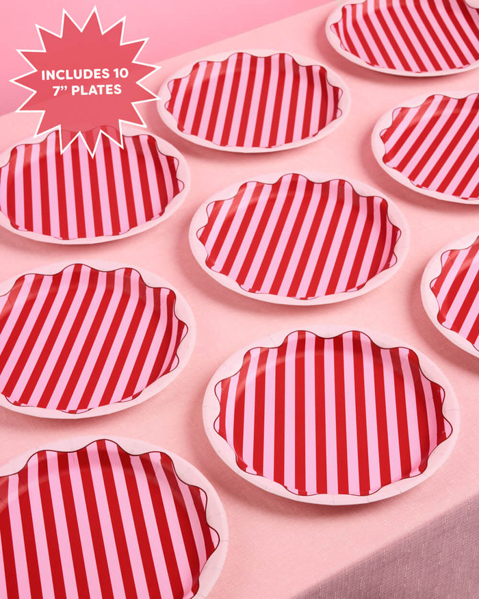 Candy Stripe Plates - 9in Paper Plates