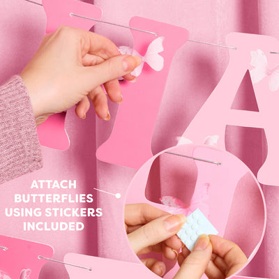 Garden Fairy Banner - 3D paper banner