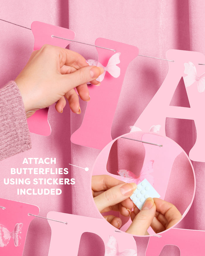 Garden Fairy Banner - 3D paper banner