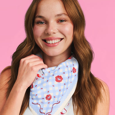Short N' Sweet Headscarf - gingham cotton scarf