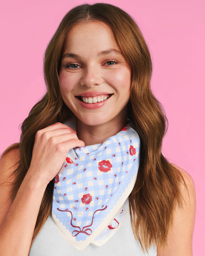 Short N' Sweet Headscarf - gingham cotton scarf
