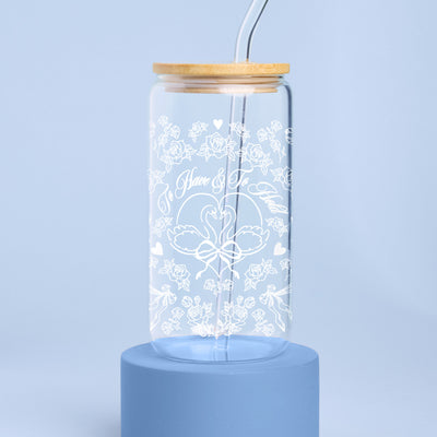 To Have & To Hold Tumbler - printed glass tumbler + straw