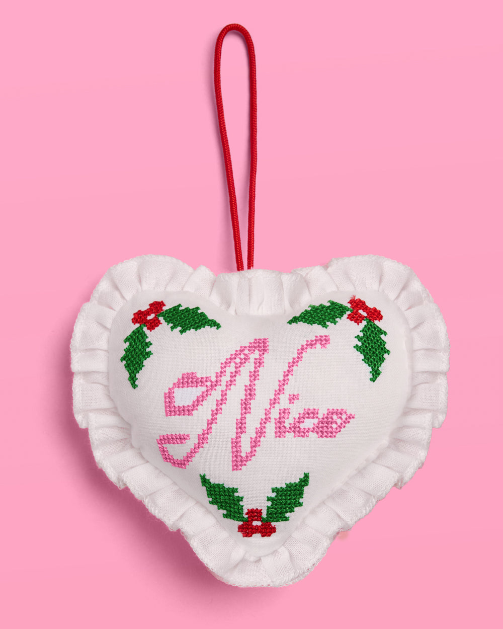 Naughty or Nice Ornament - cross stitch ornament