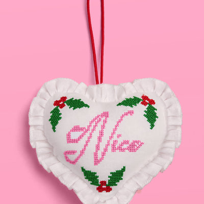 Naughty or Nice Ornament - cross stitch ornament