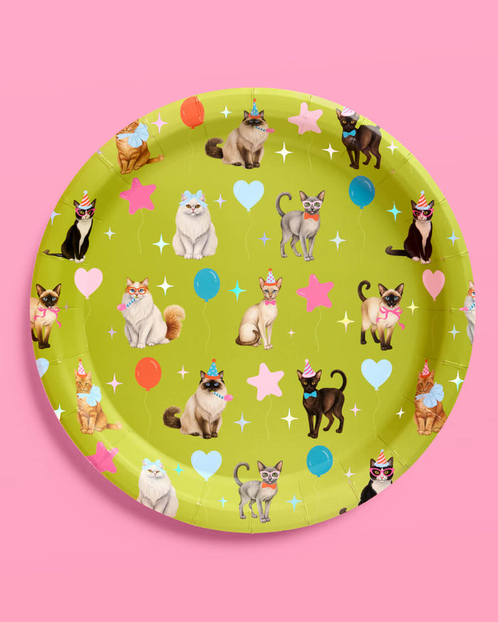 Cat Plates - 24 paper plates