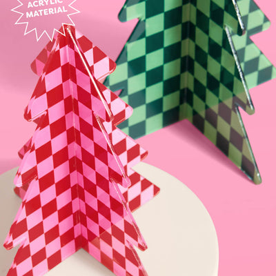 Checked Out Christmas Trees - 4 acrylic trees