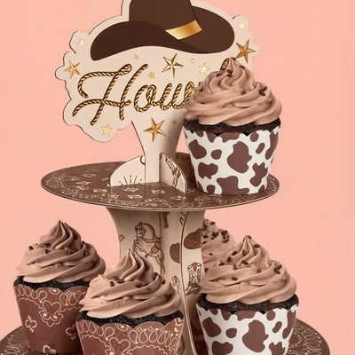 Western Cupcake Tower - 6 cardboard pieces