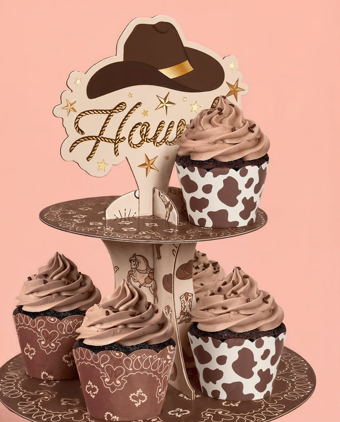Western Cupcake Tower - 6 cardboard pieces