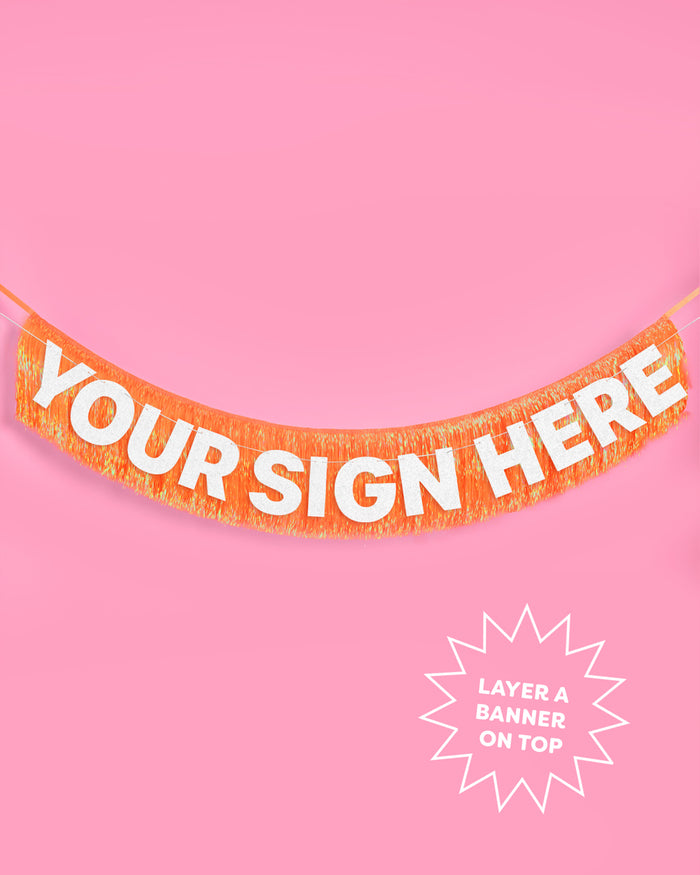 Showgirl Fringe Banner - iridescent banner
