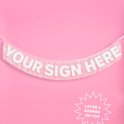 Pretty in Pink Fringe - light pink fringe banner