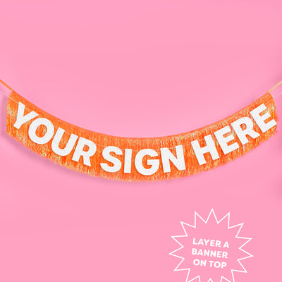 Orange Fringe Banner - iridescent banner