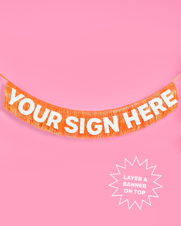 Orange Fringe Banner - iridescent banner