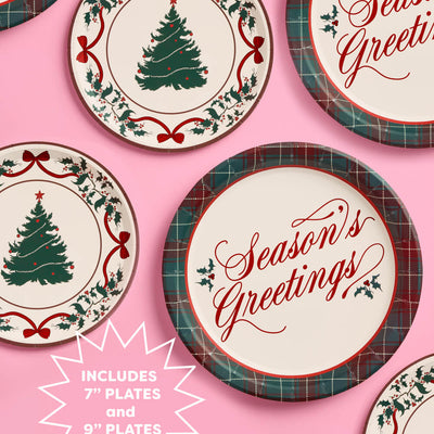 Seasons Greetings Plates - holiday plate set