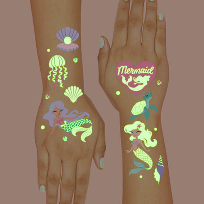 Mermaid Glo Tats - 48 glow in the dark tattoos