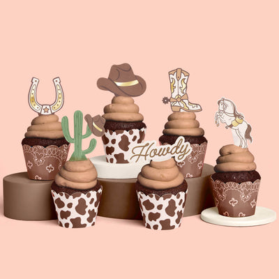 Saddle Up Cupcake Set - 24 liners + toppers