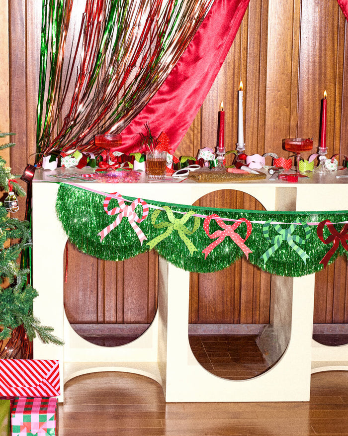 Christmas Bow Banner - Paper Bow Garland