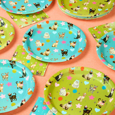 Cat Plates - 24 paper plates