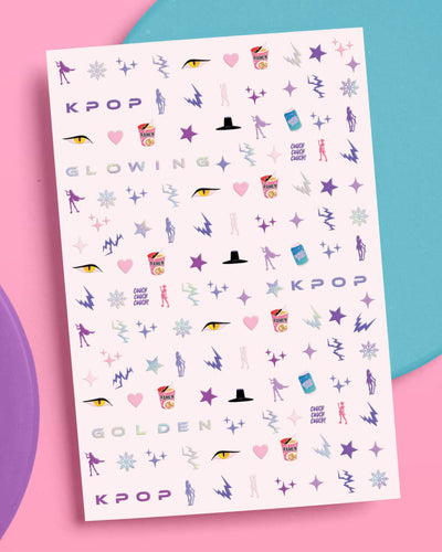 Kpop Nail Stickers - 4 sheet set